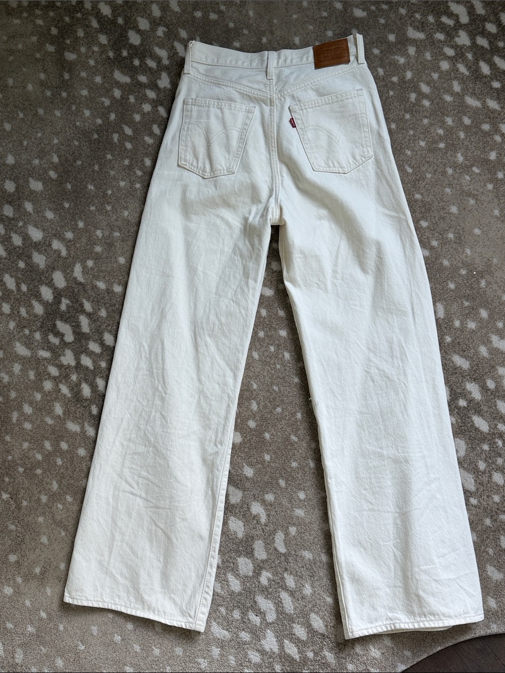 Levi's Ribcage Wide Leg Jeans - Off White/Cream - size 27 - Picture 5 of 5